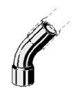 Колено НВ 45°, медь