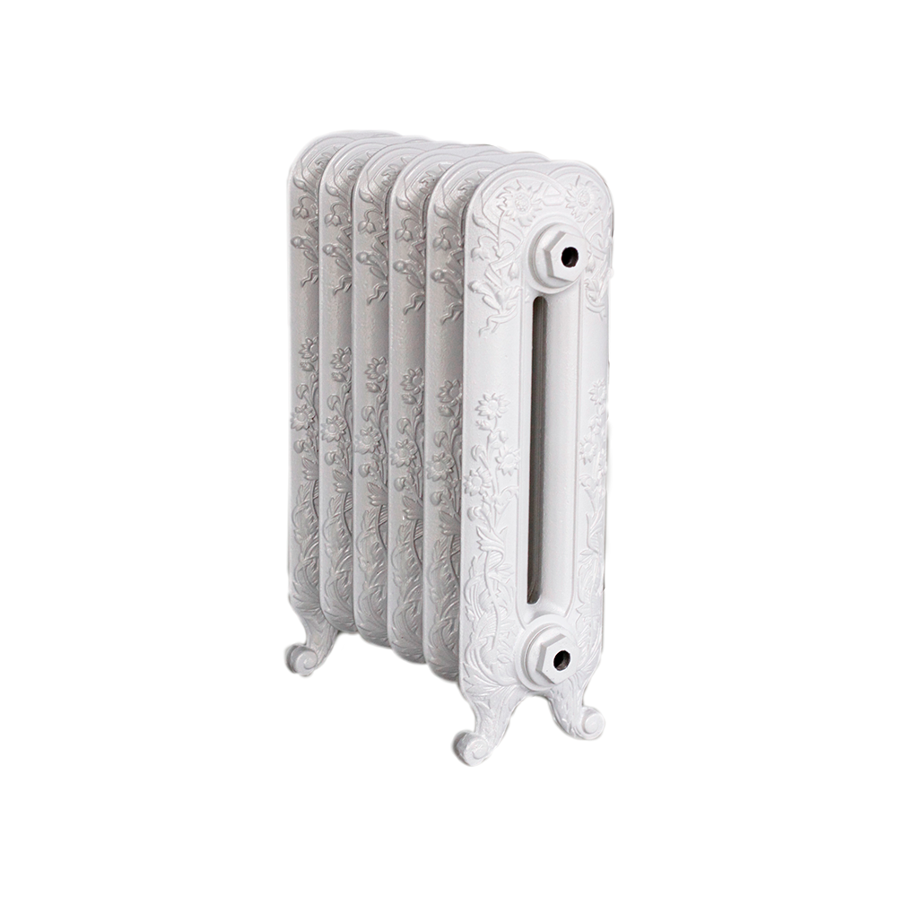 Чугунный радиатор EXEMET Magica 700/500-11 1/2 RAL 9016 глянец, 11 секций, подключение 1/2, цвет белый, размер 700x185x72