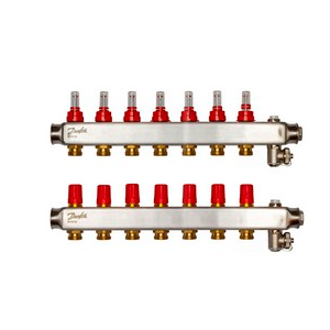 

Коллекторы Danfoss SSM-7F с расходомерами, 7 контуров