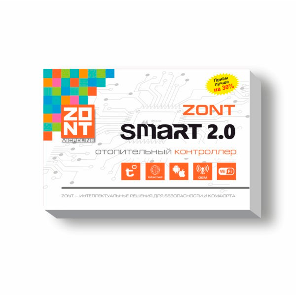 

Отопительный GSM / Wi-Fi контроллер ZONT SMART 2.0 на стену и DIN-рейку