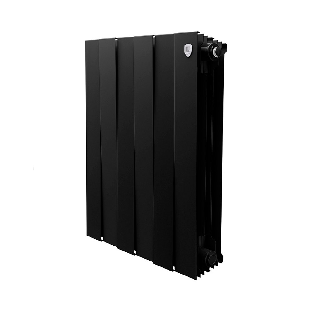 Секционный биметаллический радиатор Royal Thermo Piano Forte 500, Noir Sable, количество секций 6, цвет черный графитовый PFNs500/6 PFNs500/6 - фото 1